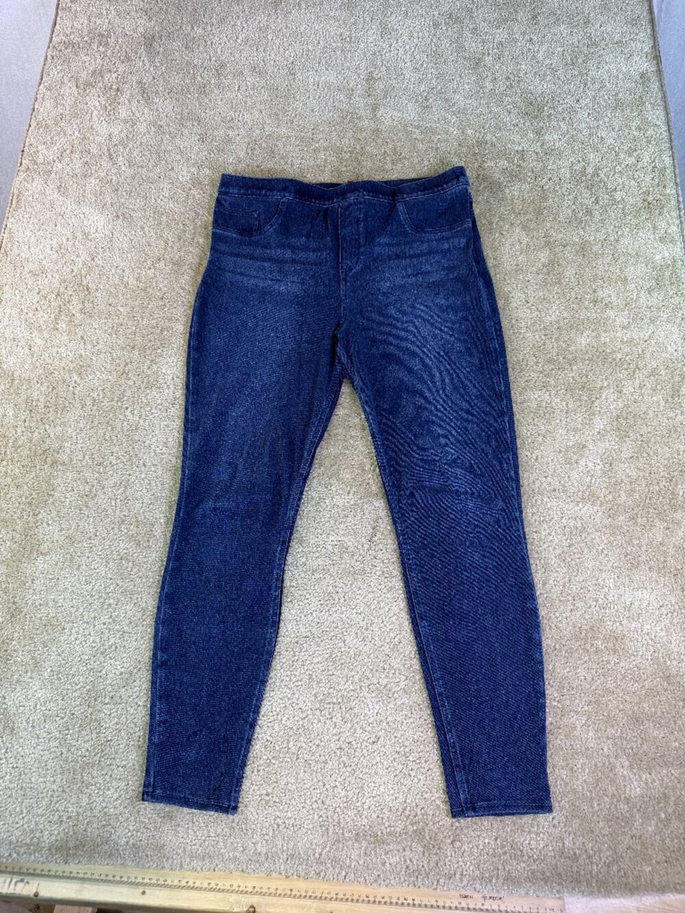 Spanx Jeans Women Size 1X Blue Pull On High Rise Skinny Leg Jegging Stretch F768